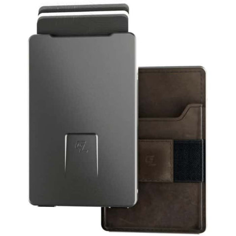 Groove Life Wallet 3.0 - Gun Metal- Brown Leather Nano Attachment