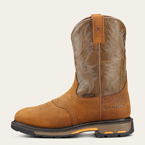 Ariat Men's WorkHog Pull-on Soft Toe Round Toe Work Boot