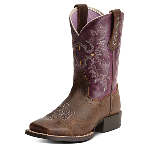 Ariat Kid's Tombstone Western Boot Plum Top