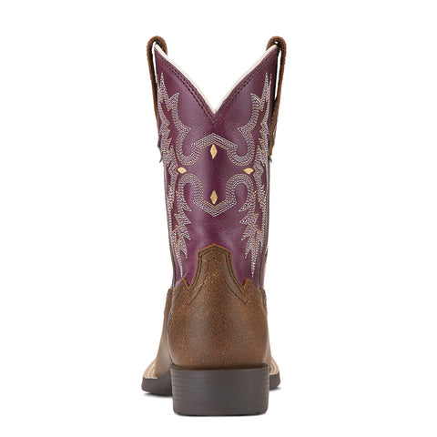 Ariat Kid's Tombstone Western Boot Plum Top