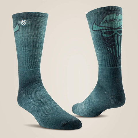Incognito Graphic Crew Work Sock 2 Pair Multi Color Pack