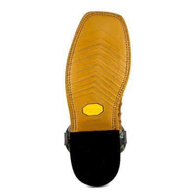 Men's Horse Power Work Boots Soft Toe Honey Ostrich Print