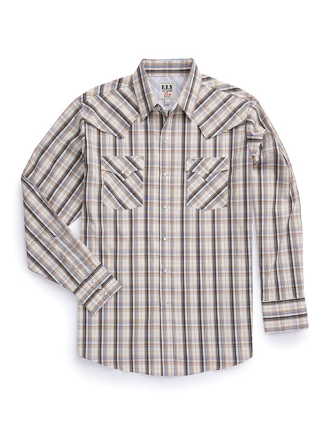 Men's Ely Cattleman Pro Long Sleeve Stretch Solid Vented Western Shirt