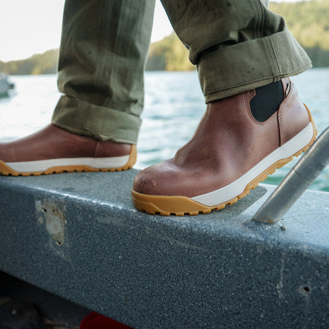 XTRATUF Men's Leather Ankle Deck Boot – EARTH BROWN