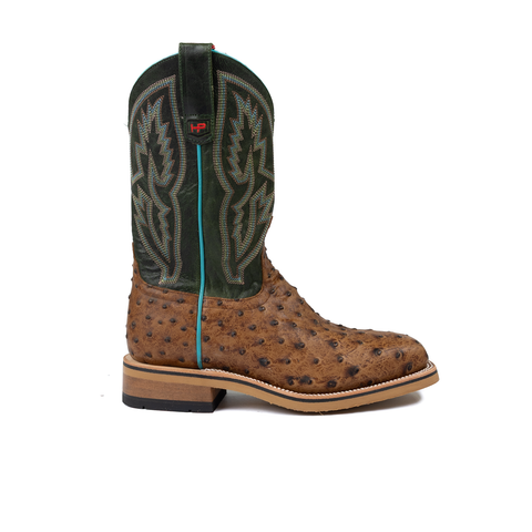 Men's Horse Power Work Boots Soft Toe Honey Ostrich Print