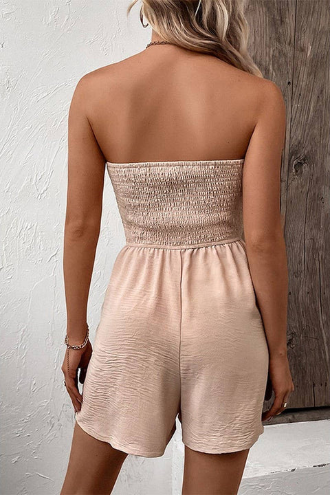 STRAPLESS ROMPER SHORTS JUMPSUIT