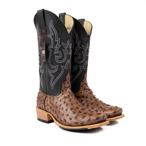Horse Power Top Hand Men's 13" Kango Tobac Full Quill Cutter Toe Cowboy Boots