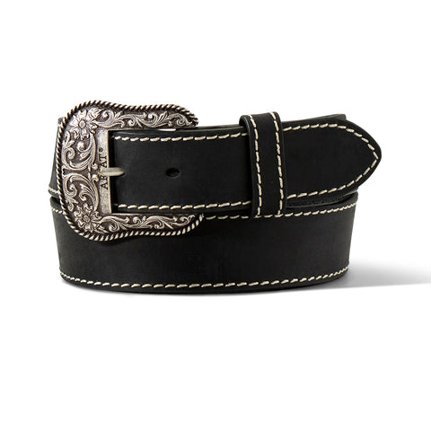 Ariat Women's Belt 1 1/2"HvyStchEdgBK