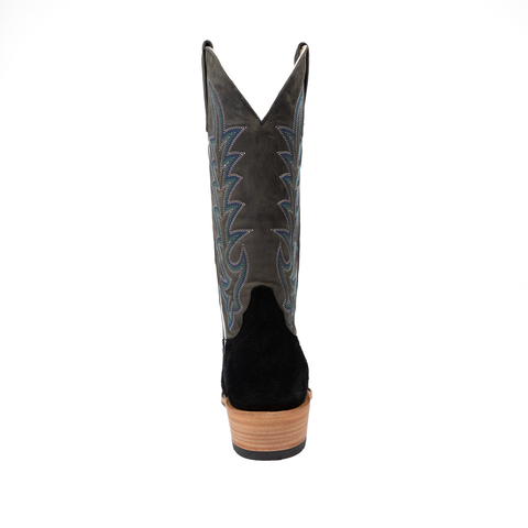 Men's Horse Power Top Hand Black Suede with 13" Blue Goat Top