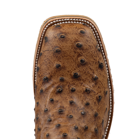 Men's Horse Power Work Boots Soft Toe Honey Ostrich Print