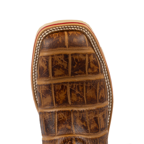 Horse Power Steel Toe Saddle Gator Print Work Boots - On Sale
