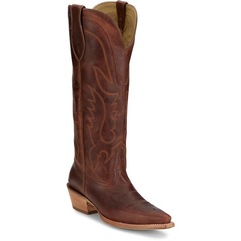 Tony Lama Jess 15" Cognac Snip Toe Cowgirl Boot