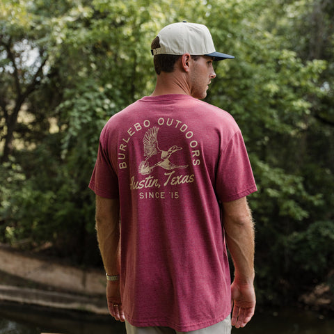 Burlebo Men's Short Sleeve Tee - Classic Duck - Heather Red