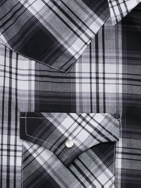 Men's Ely Cattleman Short Sleeve Plaid Western Snap Shirt