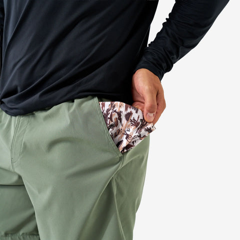 Burlebo Men's Everyday Short - Light Sage - Brush Country Pocket