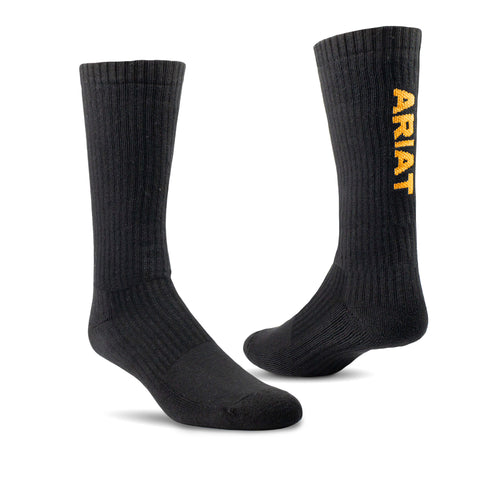 Ariat Premium Ringspun Cotton Mid Calf Work Sock 3 Pair Pack