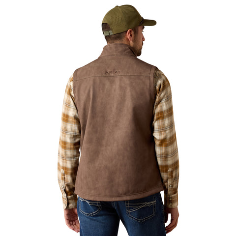 Ariat Men's Vernon Softshell Vest-Faux Leather
