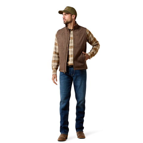 Ariat Men's Vernon Softshell Vest-Faux Leather