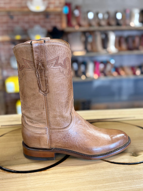 Lucchese Men's Sunset Roper Boot Tan Mad Dog Goat