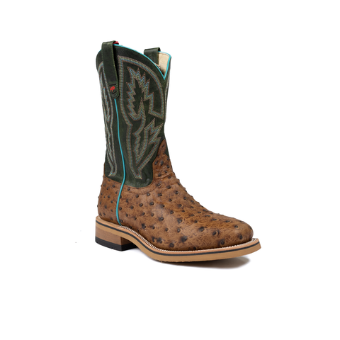 Men's Horse Power Work Boots Soft Toe Honey Ostrich Print