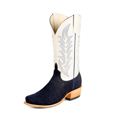 Horse Power Top Hand Men's 13" Navy Blue Carpincho Cutter Toe Cowboy Boots