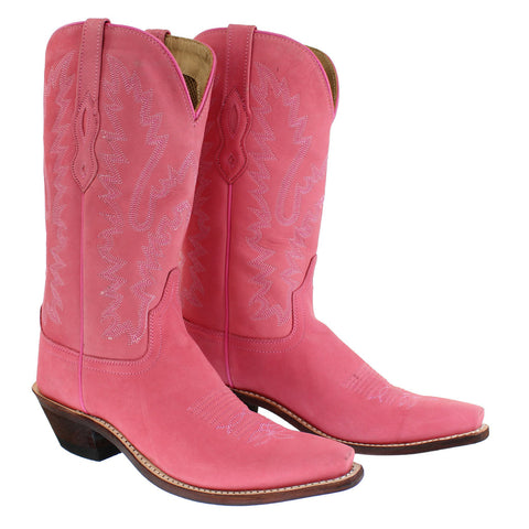 OLD WEST Women's Light Pink Suede Cowgirl Boot