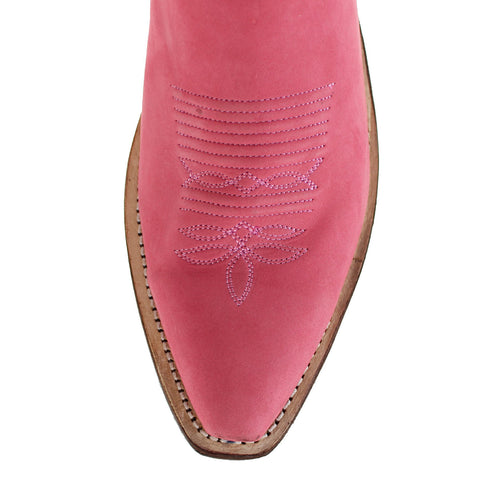 Old West Women's 13" Light Pink Suede Cowgirl Boot