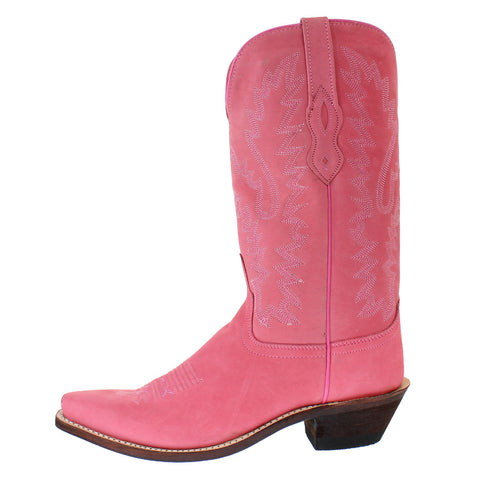Old West Women's 13" Light Pink Suede Cowgirl Boot