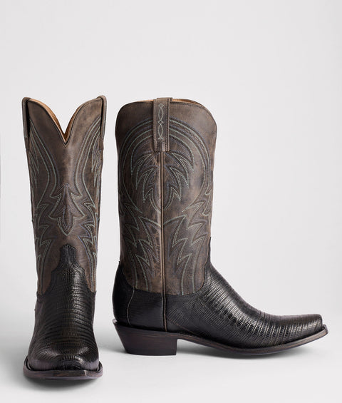Lucchese Men's Black Lizard 7 Toe Cowboy Boot