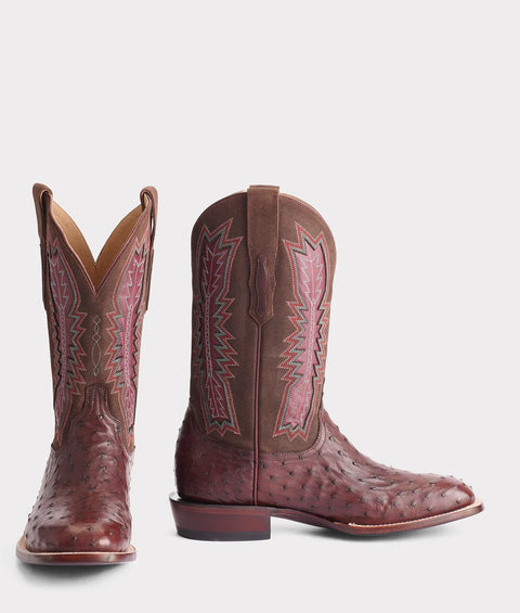 Lucchese Men's Roscoe Coffee Ostrich Horseman