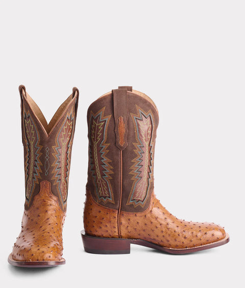 Lucchese Men's Roscoe Kango Tobac Ostrich Horseman