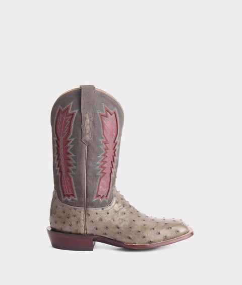 Lucchese Men's Roscoe Anthracite Ostrich Horseman
