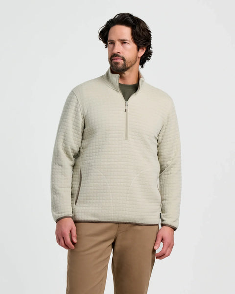 Free Fly Men's Downvalley Quarter Zip - Heather Sandstone