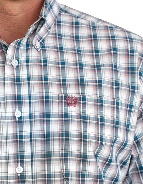 Cinch Men's Long Sleeve Plaid Button Down Shirt