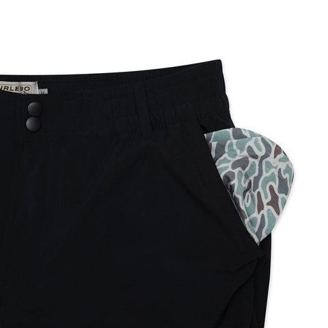 Burlebo Men's 5.5" Everyday Short - Matte Black - Retro Duck Camo Pocket