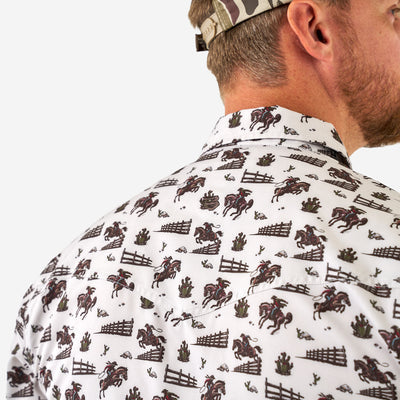 BURLEBO Men's Performance Western Shirt - Cowboy Country