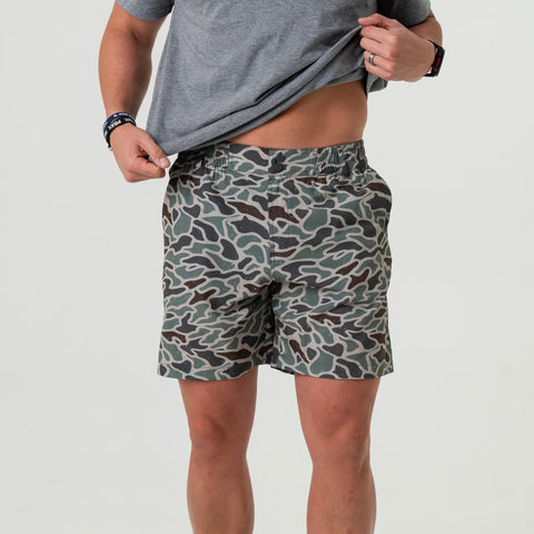 Burlebo Men's Everyday Short - Retro Duck Camo - Grey Pocket