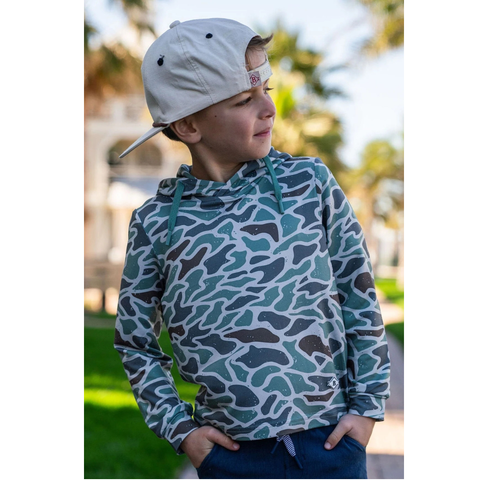 Burlebo Youth Performance Hoodie - Retro Duck Camo