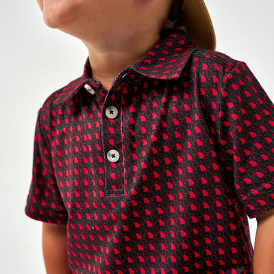 BURLEBO Youth Performance Polo - Georgia Black & Red