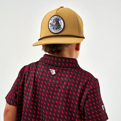 BURLEBO Youth Performance Polo - Georgia Black & Red