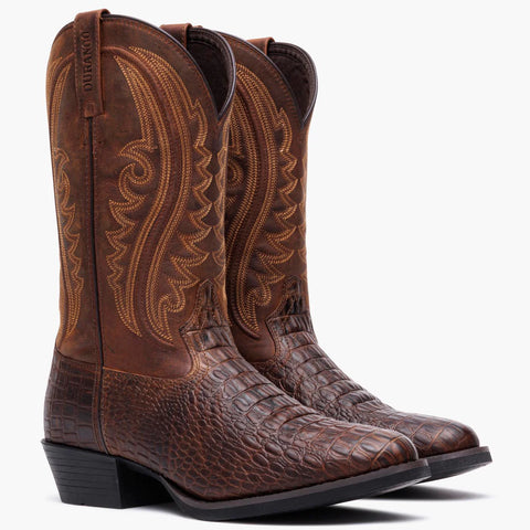 Durango Men's Shyloh Western Crocodile Print Round Toe