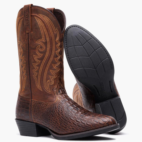 Durango Men's Shyloh Western Crocodile Print Round Toe