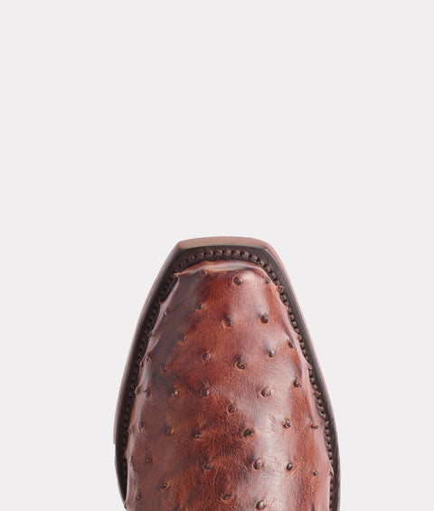 Lucchese Men's Elgin 13" Chocolate Full Quill Ostrich 7 Toe Cowboy Boot