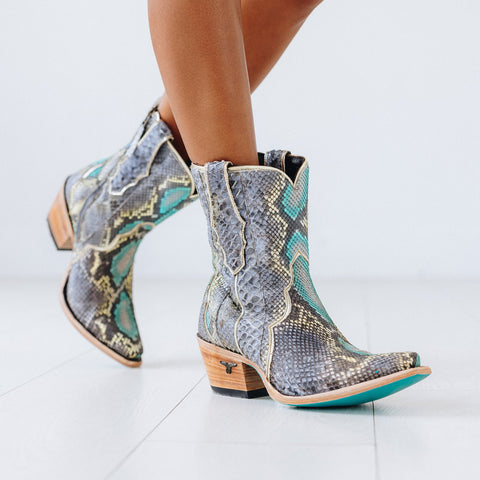 Lane Vickson Python Bootie - Blue Watercolor