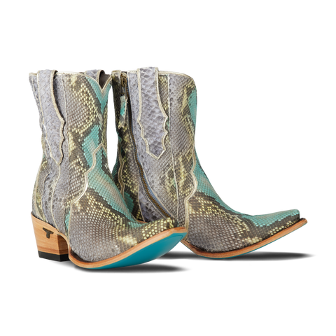 Lane Vickson Python Bootie - Blue Watercolor