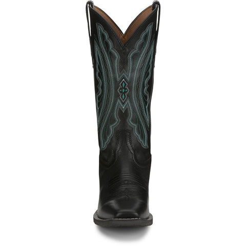 Justin Women's Rae 12" Black Square Toe Cowgirl Boot