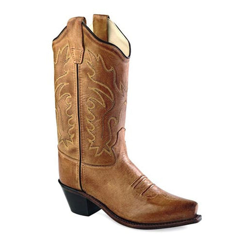 Old West Kid's Boots 8" Tan Canyon